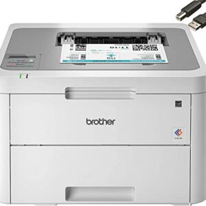 Brother HL-L3210CW Compact Digital Color Printer Providing Laser Printer Quality Results, Built-in Wireless, 250-sheet Paper Tray, 600 x 2400dpi, Works with Alexa, Bundle with Cefesfy Printer Cable