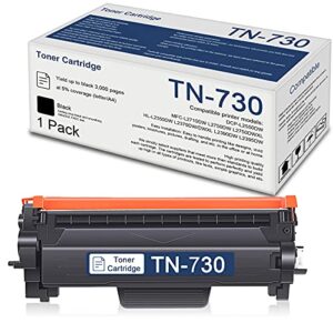 hebei [1 pack,black] tn730 tn-730 compatible toner cartridge replacement for brother dcp-l2550dw mfc-l2710dw l2750dwxl l2750dw hl-l2350dw l2390dw l2395dw l2370dw/dwxl printer