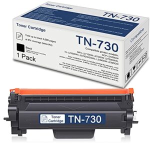 HeBei [1 Pack,Black] TN730 TN-730 Compatible Toner Cartridge Replacement for Brother DCP-L2550DW MFC-L2710DW L2750DWXL L2750DW HL-L2350DW L2390DW L2395DW L2370DW/DWXL Printer