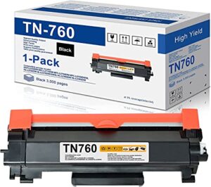 [3,500 pages high yield] compatible tn-760 tn760 toner cartridge: replacement for brother tn760 toner mfc-l2710dw mfc-l2750dw hl-l2350dw mfc-l2717dw dcp-l2550dw printer tn7601pk toner