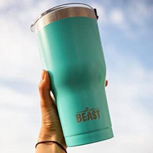 Beast 30 oz Tumbler Stainless Steel Vacuum Insulated Coffee Ice Cup Double Wall Travel Flask (Aquamarine Blue)