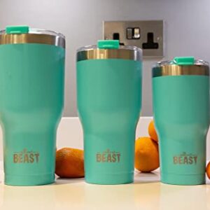 Beast 30 oz Tumbler Stainless Steel Vacuum Insulated Coffee Ice Cup Double Wall Travel Flask (Aquamarine Blue)