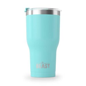 Beast 30 oz Tumbler Stainless Steel Vacuum Insulated Coffee Ice Cup Double Wall Travel Flask (Aquamarine Blue)