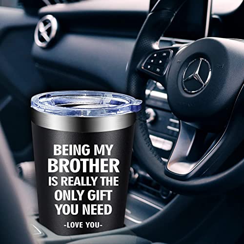 Fufandi Brother Gifts from Sister, Brother - Funny Birthday Gifts for Brother - Friendship Presents for Brothers from Big Brother, Siblings, Brother in Law - Vacuum Insulated Tumbler Cup 20oz