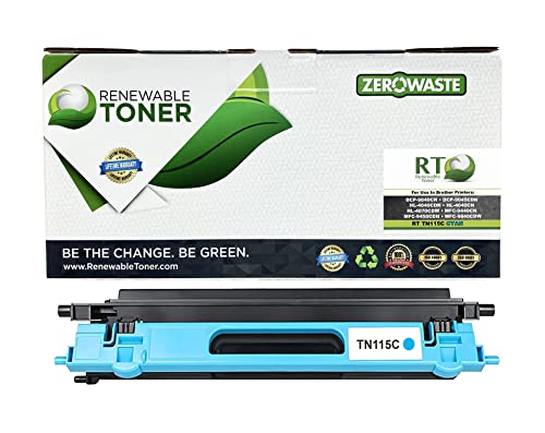 Renewable Toner Compatible Toner Cartridge Replacement for Brother TN-115C TN115 DCP-9040 DCP-9045 HL-4040 HL-4040 HL-4070 MFC-9440 MFC-9450 MFC-9840 (Cyan)