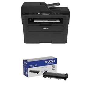 brother compact monochrome laser multi-function copier and printer, dcpl2550dw with super high yield black toner