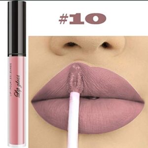 BestLand 10pcs/Set Matte Lipstick Lip Kit, Velvety Liquid Lipstick Waterproof Long Lasting Durable Nude Lip Gloss Beauty Cosmetics Gift Box Makeup Set Kit (10 Piece Set)