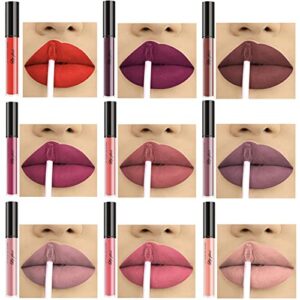 BestLand 10pcs/Set Matte Lipstick Lip Kit, Velvety Liquid Lipstick Waterproof Long Lasting Durable Nude Lip Gloss Beauty Cosmetics Gift Box Makeup Set Kit (10 Piece Set)