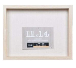 studio decor heavy duty wood frame 1″ depth shadow box display case nursery wedding graduation (blonde, 11″x14″)