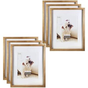 michaels bulk 6 pack: natural walnut stain 11”; x 14”; frame with mat, home by studio décor®