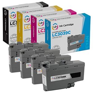 ld compatible ink cartridge replacements for brother lc3039 ultra high yield (black, cyan, magenta, yellow, 4-pack)