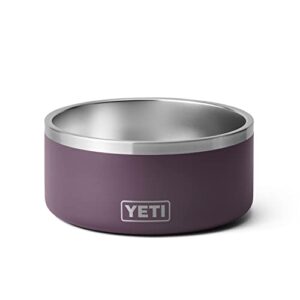 yeti boomer 8, stainless steel, non-slip dog bowl, holds 64 ounces, nordic purple