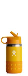 hydro flask 12 oz kids wide mouth straw lid and boot canary