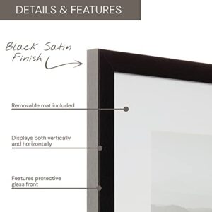 Gallery Perfect 9 Piece Black Square Photo Frame Gallery Wall Kit with Decorative Art Prints & Hanging Template