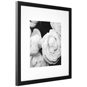 Gallery Perfect 9 Piece Black Square Photo Frame Gallery Wall Kit with Decorative Art Prints & Hanging Template