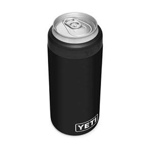 yeti rambler 12 oz. colster slim can insulator for the slim hard seltzer cans, black