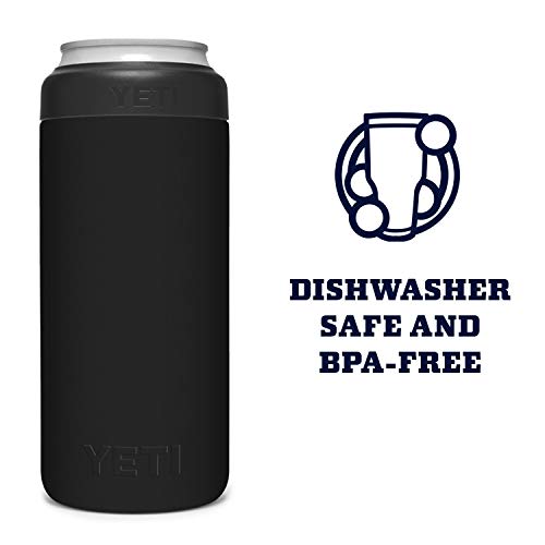 YETI Rambler 12 oz. Colster Slim Can Insulator for the Slim Hard Seltzer Cans, Black