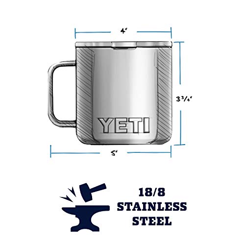 YETI Rambler 14 oz Stainless Steel Vacuum Insulated Mug with Lid, Navy