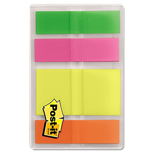 Post-it Flags Highlighting Page Flags, 4 Bright Colors, 4 Dispensers, 1/2 inch x 1 3/4 inch, 35/Color