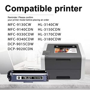 Feromyink Compatible TN221 TN-221 Toner Cartridge Replacement for Brother HL-3140CW 3150CDN 3170CDW MFC-9130CW 9340CDW DCP-9015CDW 9020CDN Printer (Black,1-Pack)