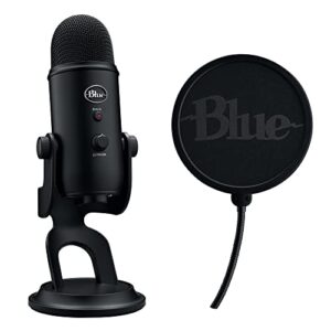 Logitech Blue Yeti Game Streaming Kit with Yeti USB Gaming, Podcast Microphone, Blue VO!CE Software, Custom Blue Pop Filter, PC/Mac/PS4/PS5