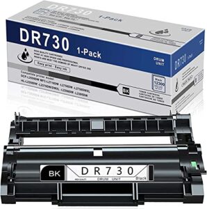 vit 1 pack dr-730 black high yield drum unit dr730 compatible replacement for brother dcp-l2550dw-l2710dw l2750dw hl-l2350dw l2370dw/dwxl l2390dw l2395dw printer, sold by vocolorink. vc-dr-730- 1pk