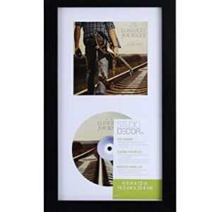 Studio Decor Standard CD Frame Display Case Black Frame 6.5" x 12" Real Glass