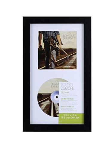 Studio Decor Standard CD Frame Display Case Black Frame 6.5" x 12" Real Glass
