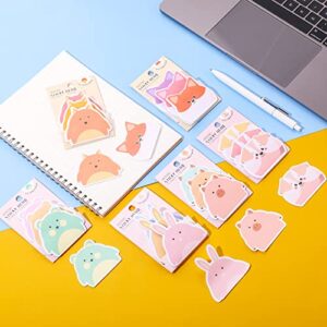 Molain Cute Sticky Notes, 6 Pack Cartoon Self-Stick Notes Cute Animal Memo Pads Cute Post it Notes Students Home Office Gifts Tab Supplies 270 Sheets