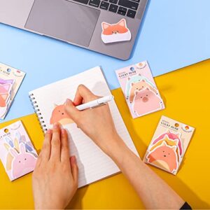 Molain Cute Sticky Notes, 6 Pack Cartoon Self-Stick Notes Cute Animal Memo Pads Cute Post it Notes Students Home Office Gifts Tab Supplies 270 Sheets