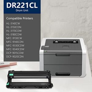 BIGSPCE DR-221 Black Drum Unit Compatible High Yield DR-221CL Drum Unit Replacement for Brother DR221CL Drum for MFC-9130CW 9140CDN HL-3140CW 3150CDN DCP-9015CDW 9020CDN Printer (1-Pack)