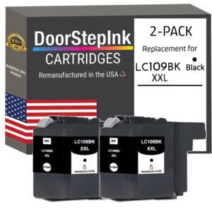 doorstepink remanufactured in the usa ink cartridge replacements for brother lc109xxl lc109 xxl 2 black for printers mfc-6520dw mfc-6720dw mfc-6920dw