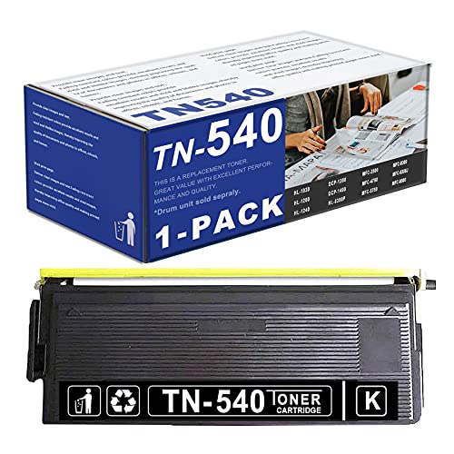 DOPHEN 1 Pack TN-540 TN540 Black Toner Cartridge Replacement for HL-1030 1240 1250 1270N 1440 1200 1450 8350P 9650 9650N 1430 9750 1870N 1650 1670N 8350NLT 1850 Printer.