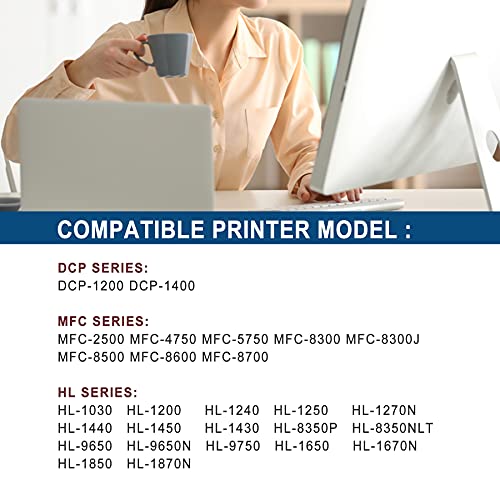 DOPHEN 1 Pack TN-540 TN540 Black Toner Cartridge Replacement for HL-1030 1240 1250 1270N 1440 1200 1450 8350P 9650 9650N 1430 9750 1870N 1650 1670N 8350NLT 1850 Printer.