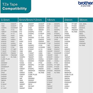 Brother TZe-FX241 Labelling Tape Cassette, Black on White, 18mm (W) x 8M (L), Flexible ID, Brother Genuine Supplies
