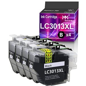 mm much & more compatible ink cartridge replacement for brother lc-3013 lc3013 used with mfc-j487dw mfc-j491dw mfc-j497dw mfc-j690dw mfc-j895dw printers (4 black)