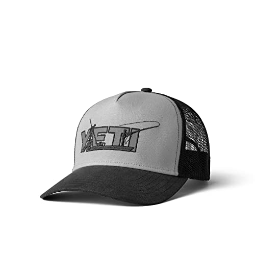 YETI Skiff Logo Snapback Trucker Hat, Gray/Black