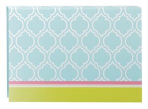 post-it notes, 4 x 3-inches, soft prints blue designer cover, carnation pink notes, 1 pad/pack