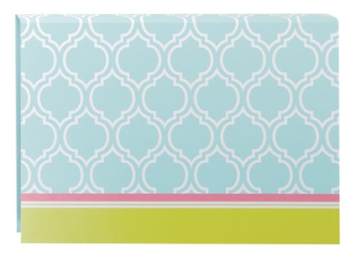 Post-it Notes, 4 x 3-Inches, Soft Prints Blue Designer Cover, Carnation Pink Notes, 1 Pad/Pack