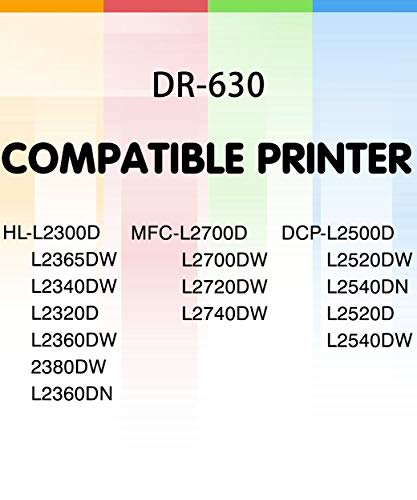 (1 x Drum) Green Toner Supply Compatible DR630 Drum Unit (Drum only) Replacement for DCP-L2520DW DCP-L2540DW MFC-L2700DWMFC-L2740DW Printer