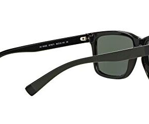 A|X ARMANI EXCHANGE Men's AX4045S Rectangular Sunglasses, Shiny Black/Green, 56 mm