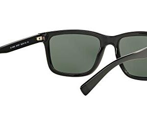 A|X ARMANI EXCHANGE Men's AX4045S Rectangular Sunglasses, Shiny Black/Green, 56 mm