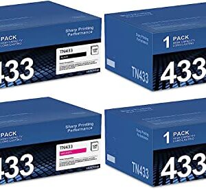 5PK TN-433 Toner Cartridge Set (2BK+1C+1M+1Y) TN433BK TN433C TN433M TN433Y High Yield Toner Cartridge : VASERIN Compatible Replacement for Brother TN433 Toner HL-L8260CDW L8360CDW L8360CDWT Printer