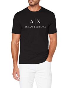 a|x armani exchange mens classic crew logo t-shirt t shirt, black, x-small us