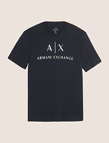 A|X ARMANI EXCHANGE mens Classic Crew Logo T-shirt T Shirt, Black, X-Small US