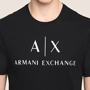 A|X ARMANI EXCHANGE mens Classic Crew Logo T-shirt T Shirt, Black, X-Small US