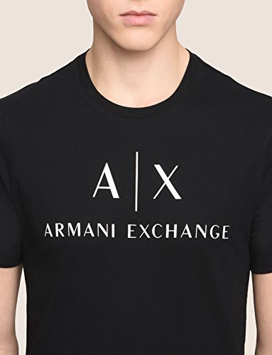 A|X ARMANI EXCHANGE mens Classic Crew Logo T-shirt T Shirt, Black, X-Small US