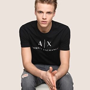 A|X ARMANI EXCHANGE mens Classic Crew Logo T-shirt T Shirt, Black, X-Small US