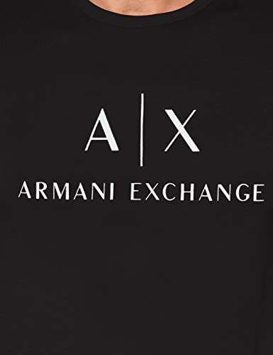 A|X ARMANI EXCHANGE mens Classic Crew Logo T-shirt T Shirt, Black, X-Small US