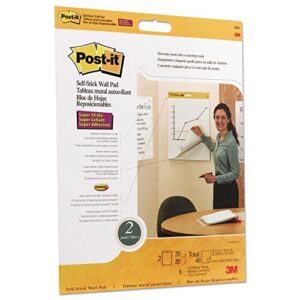 post-it 566 self-stick wall pad, 20 x 23, white, 20 sheets, 4/carton